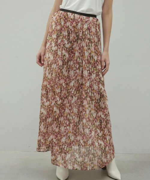 BEIGE,/ベイジ, 【洗える】BORONIA / フラワーシフォンロングスカート Pink Print 2 BEIGE,/ベイジ, 【洗える】BORONIA / フラワーシフォンロングスカート Pink Print 2