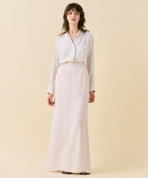 BEIGE, / ベイジ, シャツ・ブラウス | 【WEB限定・洗える】CELOSIA / シアースリーブスタンドカラーブラウス | 詳細3