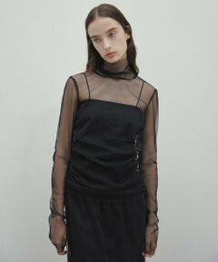 BEIGE, / ベイジ, シャツ・ブラウス | 【洗える・Precious 7月号掲載】TAMARIX / ストレッチチュールハイネックブラウス