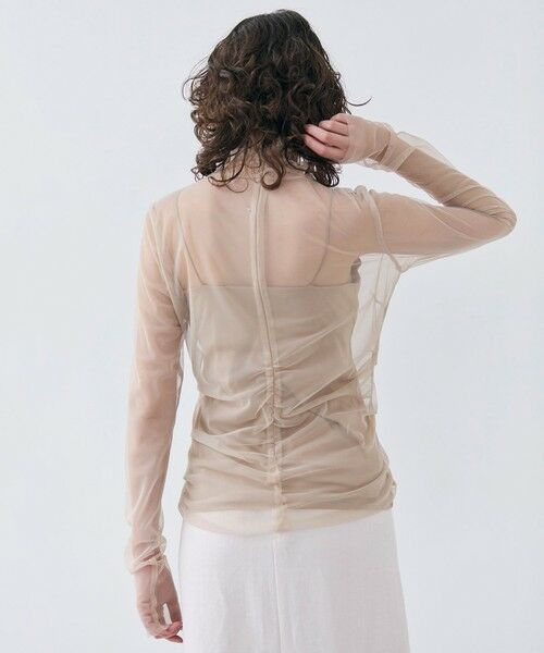 BEIGE, / ベイジ, シャツ・ブラウス | 【洗える・Precious 7月号掲載】TAMARIX / ストレッチチュールハイネックブラウス | 詳細1