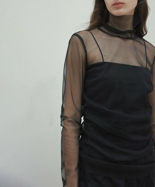 BEIGE, / ベイジ, シャツ・ブラウス | 【洗える・Precious 7月号掲載】TAMARIX / ストレッチチュールハイネックブラウス | 詳細11