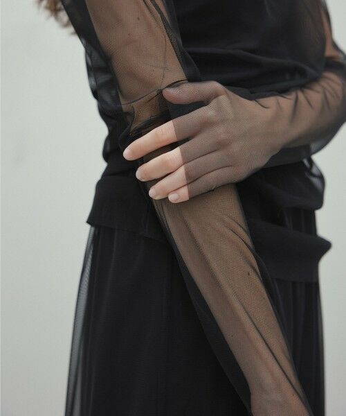 BEIGE, / ベイジ, シャツ・ブラウス | 【洗える・Precious 7月号掲載】TAMARIX / ストレッチチュールハイネックブラウス | 詳細12