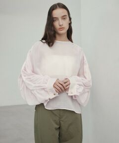 BEIGE, / ベイジ, シャツ・ブラウス | 【洗える】PAULINE / タックギャザーリネンボリュームブラウス