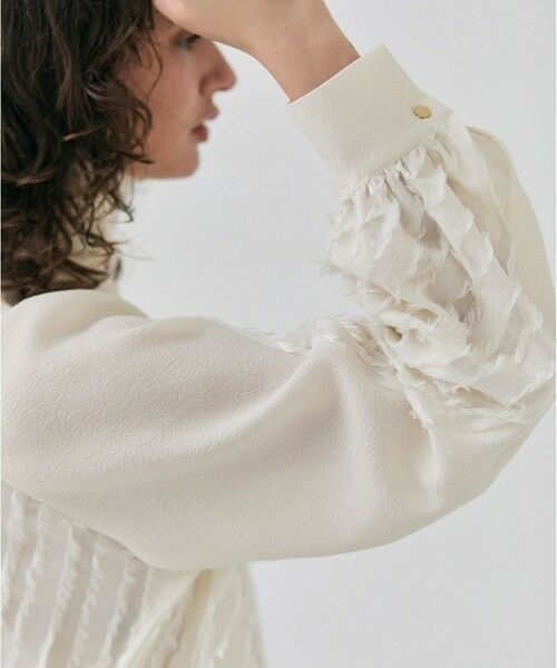 BEIGE, / ベイジ, シャツ・ブラウス | 【洗える】BANKSIA / ニットコンビカットジャカードブラウス | 詳細5