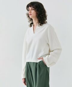 BEIGE, / ベイジ, シャツ・ブラウス | 【洗える】RUE / スリットネックフォルムブラウス