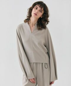 BEIGE, / ベイジ, シャツ・ブラウス | 【洗える】RUE / スリットネックフォルムブラウス