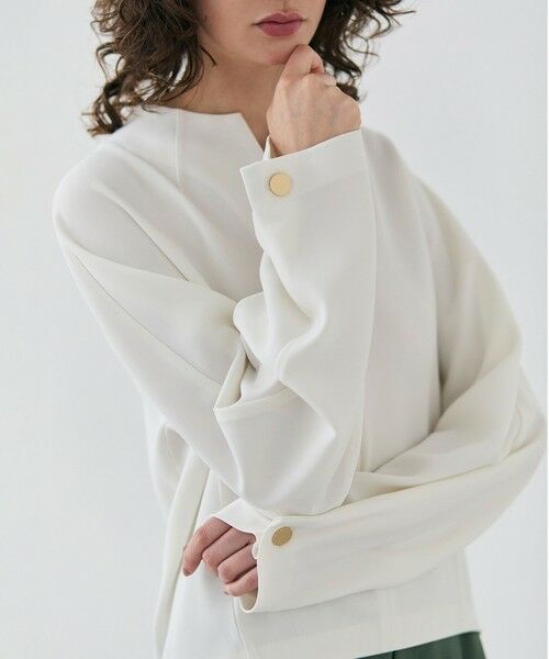 BEIGE, / ベイジ, シャツ・ブラウス | 【洗える】RUE / スリットネックフォルムブラウス | 詳細4