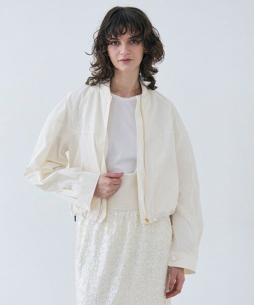 BEIGE,/ベイジ, 【洗える】LOTUS / ライトショートブルゾン Ecru 4 BEIGE,/ベイジ, 【洗える】LOTUS / ライトショートブルゾン Ecru 4