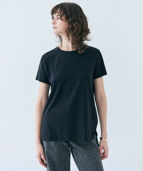 BEIGE,/ベイジ, 【洗える】BROIS / 半袖コットンTシャツ Black 4 BEIGE,/ベイジ, 【洗える】BROIS / 半袖コットンTシャツ Black 4
