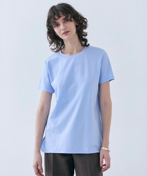 BEIGE,/ベイジ, 【洗える】BROIS / 半袖コットンTシャツ Sax 32 BEIGE,/ベイジ, 【洗える】BROIS / 半袖コットンTシャツ Sax 32