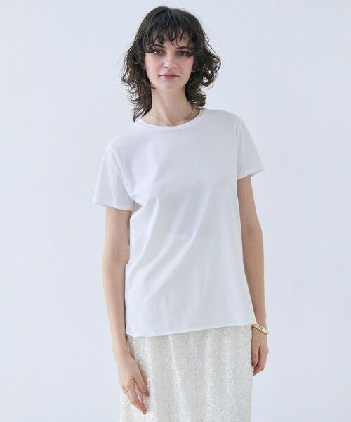 BEIGE,/ベイジ, 【洗える】BROIS / 半袖コットンTシャツ White 32 BEIGE,/ベイジ, 【洗える】BROIS / 半袖コットンTシャツ White 32