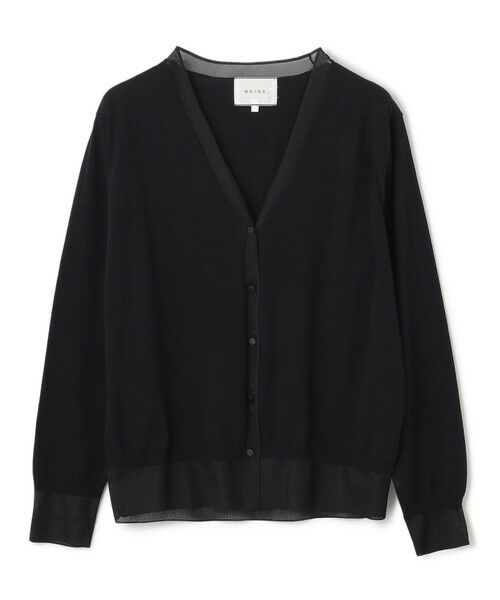 BEIGE, / ベイジ, カーディガン・ボレロ | 【洗える】JULIE / シルク混シアーVネックカーディガン | 詳細3