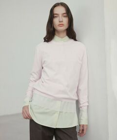 BEIGE, / ベイジ, ニット・セーター | 【洗える】JULIE / シルク混クルーネックシアートップス