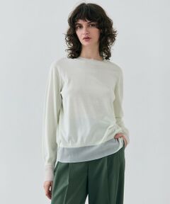 BEIGE, / ベイジ, ニット・セーター | 【洗える】JULIE / シルク混クルーネックシアートップス