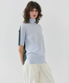 BEIGE, / ベイジ, ニット・セーター | 【洗える】JULIE / シルク混カラーブロックタートルニット