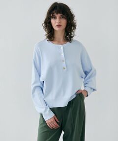 BEIGE, / ベイジ, ニット・セーター | 【洗える】LAURA / クルーネックボタンニットトップス