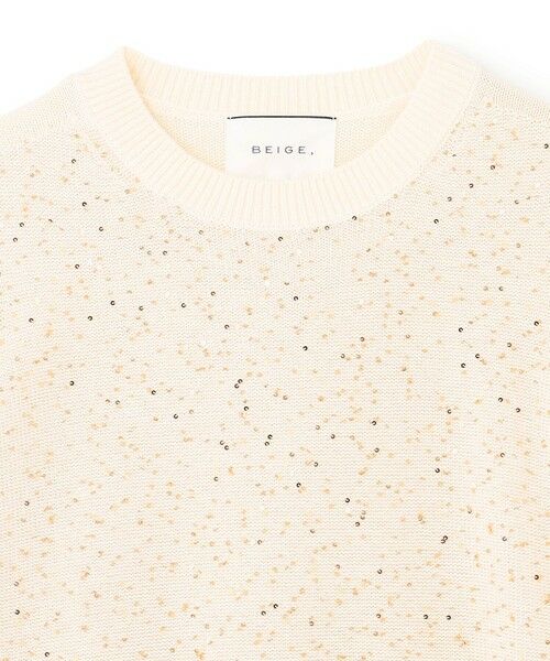 BEIGE, / ベイジ, ニット・セーター | 【洗える】FENNEL / コットンスパンコール半袖ニット | 詳細6