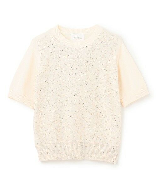 BEIGE, / ベイジ, ニット・セーター | 【洗える】FENNEL / コットンスパンコール半袖ニット | 詳細4