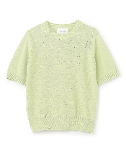 BEIGE, / ベイジ, ニット・セーター | 【洗える】FENNEL / コットンスパンコール半袖ニット | 詳細15