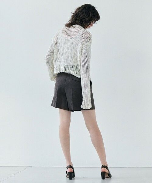BEIGE, / ベイジ, カーディガン・ボレロ | 【洗える】THYME / クルーネックコットンメッシュカーディガン | 詳細2