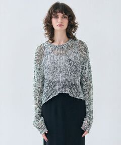 BEIGE, / ベイジ, ニット・セーター | 【洗える・STORY 6月号掲載】THYME / クルーネックコットンメッシュニット