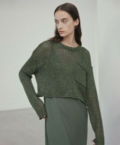 BEIGE, / ベイジ, ニット・セーター | 【洗える・STORY 6月号掲載】THYME / クルーネックコットンメッシュニット