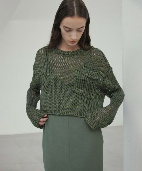 BEIGE, / ベイジ, ニット・セーター | 【洗える・STORY 6月号掲載】THYME / クルーネックコットンメッシュニット | 詳細10