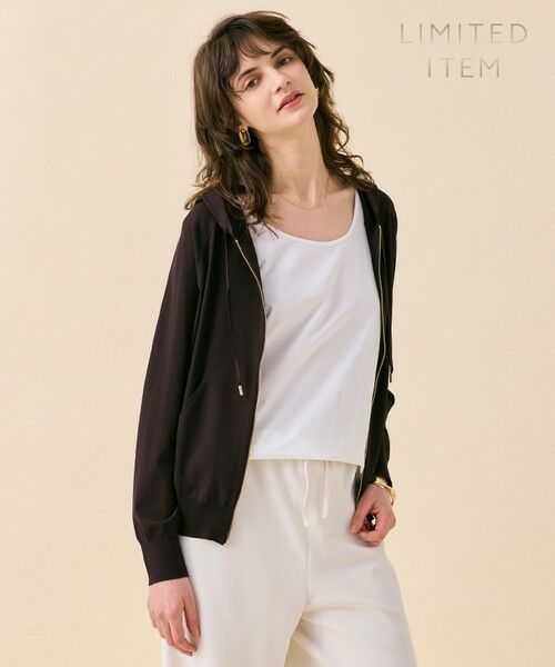 BEIGE,/ベイジ, 【WEB限定・洗える】MONSTERA / フーデットニット Brown 4 BEIGE,/ベイジ, 【WEB限定・洗える】MONSTERA / フーデットニット Brown 4