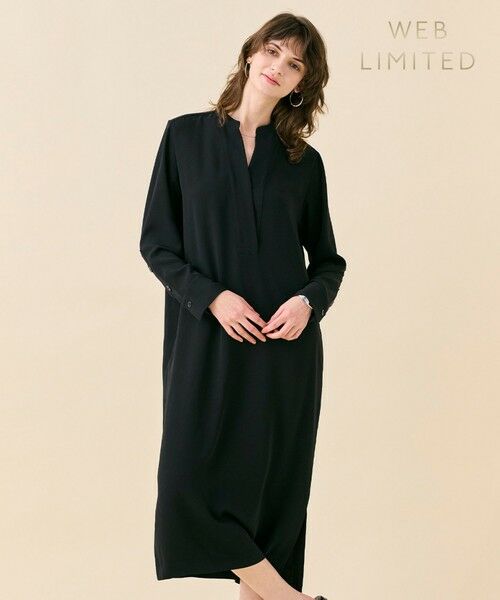 BEIGE,/ベイジ, 【WEB限定・洗える】CELOSIA / クロスオーバーVネックワンピース Black 4 BEIGE,/ベイジ, 【WEB限定・洗える】CELOSIA / クロスオーバーVネックワンピース Black 4