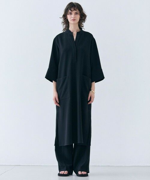 BEIGE, / ベイジ, ロング・マキシ丈ワンピース | 【洗える】RUE / クロスオーバーVネックワンピース | 詳細1