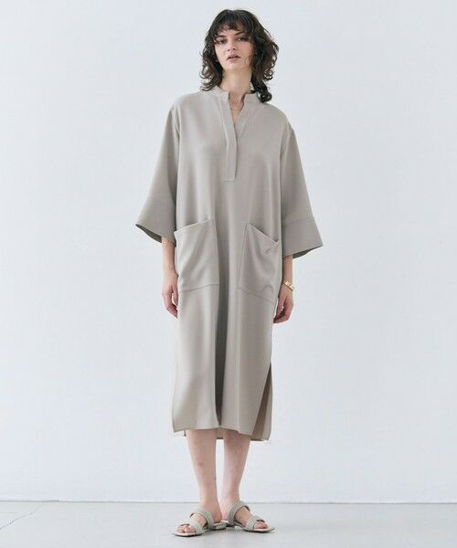 BEIGE,/ベイジ, 【洗える】RUE / クロスオーバーVネックワンピース Taupe 4 BEIGE,/ベイジ, 【洗える】RUE / クロスオーバーVネックワンピース Taupe 4