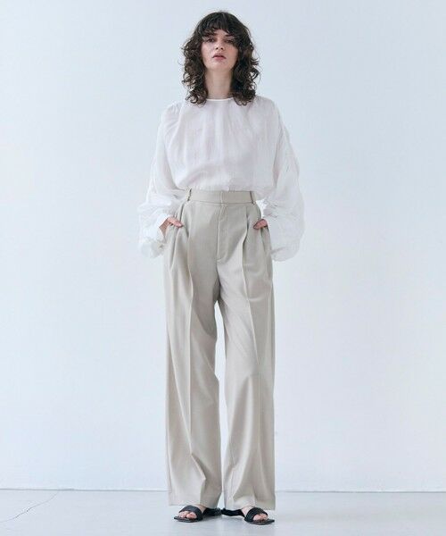 BEIGE, / ベイジ, その他パンツ | 【GISELe 6月号掲載】OREGANO / サマーウールタックワイドパンツ | 詳細8