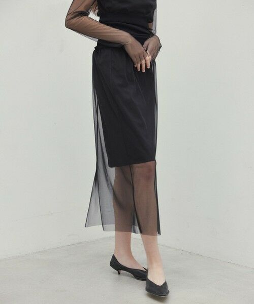 BEIGE, / ベイジ, ミニ・ひざ丈スカート | 【洗える】TAMARIX / ストレッチチュールIラインスカート | 詳細12