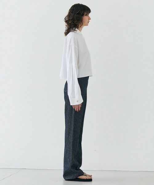 BEIGE, / ベイジ, シャツ・ブラウス | 【洗える】MAGNOLIA / ゴールド釦コットンショート丈ブラウス | 詳細2