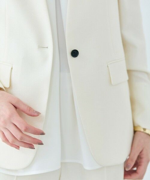 BEIGE, / ベイジ, ノーカラージャケット | 【洗える・L-size】CAROLE / リネンライクノーカラーハーフ丈ジャケット | 詳細1