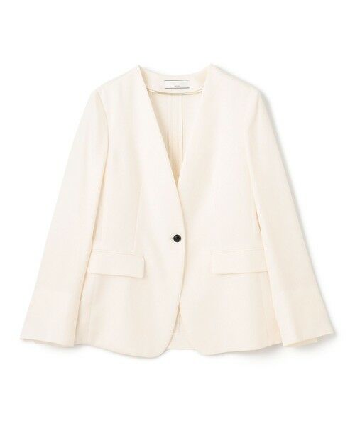 BEIGE, / ベイジ, ノーカラージャケット | 【L-size】CAROLE / リネンライクノーカラーハーフ丈ジャケット | 詳細5
