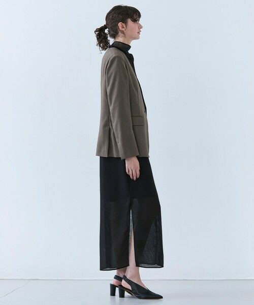 BEIGE, / ベイジ, ノーカラージャケット | 【洗える・L-size】CAROLE / リネンライクノーカラーハーフ丈ジャケット | 詳細8