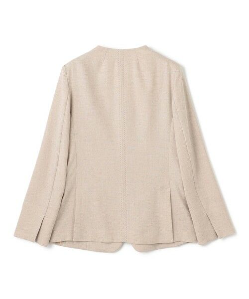 BEIGE, / ベイジ, ノーカラージャケット | 【洗える・L-size】CAROLE / リネンライクノーカラーハーフ丈ジャケット | 詳細13