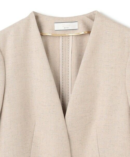 BEIGE, / ベイジ, ノーカラージャケット | 【洗える・L-size】CAROLE / リネンライクノーカラーハーフ丈ジャケット | 詳細14