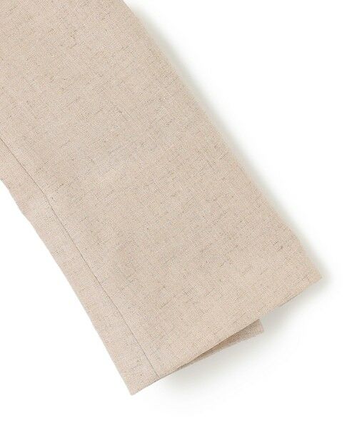 【値下げ】BEIGE,CAROLE / リネンライクノーカラーハーフ丈ジャケット 洗える・L-size】CAROLE / リネンライクノーカラーハーフ丈