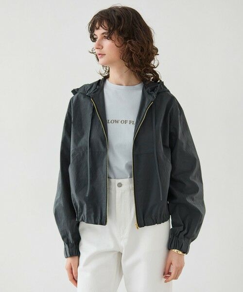 BEIGE,/ベイジ, 【洗える・Precious 4月号掲載】GAURA / シアーパーカーブルゾン Black 6 BEIGE,/ベイジ, 【洗える・Precious 4月号掲載】GAURA / シアーパーカーブルゾン Black 6