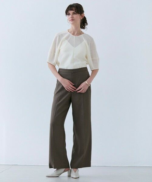 BEIGE, / ベイジ, その他パンツ | 【洗える・L-size】CAROLE / リネンライクフルレングスワイドパンツ | 詳細4