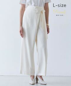 BEIGE, / ベイジ, その他パンツ | 【洗える・L-size】CAROLE / リネンライクラップワイドパンツ