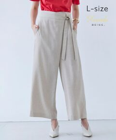 BEIGE, / ベイジ, その他パンツ | 【洗える・L-size】CAROLE / リネンライクラップワイドパンツ