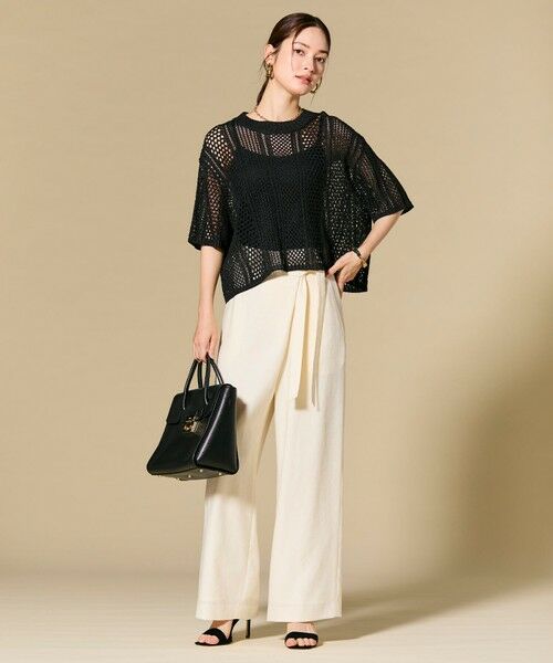 BEIGE, / ベイジ, その他パンツ | 【L-size】CAROLE / リネンライクラップワイドパンツ | 詳細1