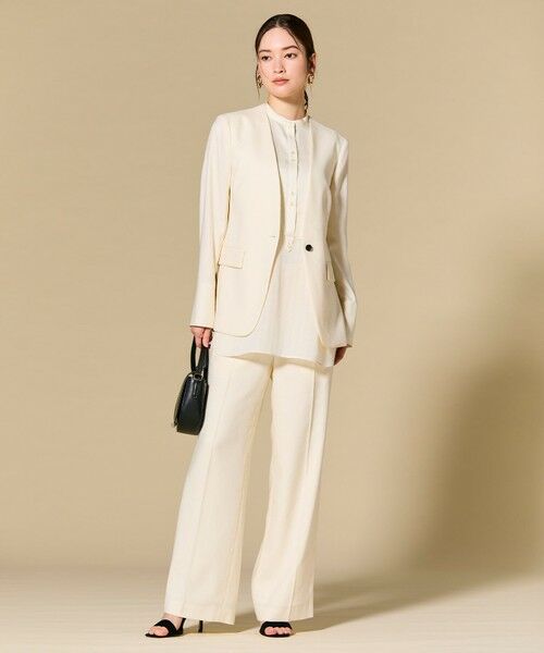 BEIGE, / ベイジ, その他パンツ | CAROLE / リネンライクフルレングスワイドパンツ | 詳細1