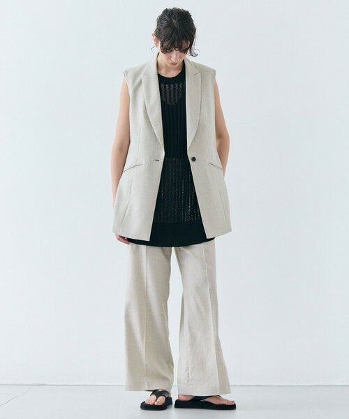 BEIGE, / ベイジ, その他パンツ | 【洗える】CAROLE / リネンライクフルレングスワイドパンツ | 詳細9