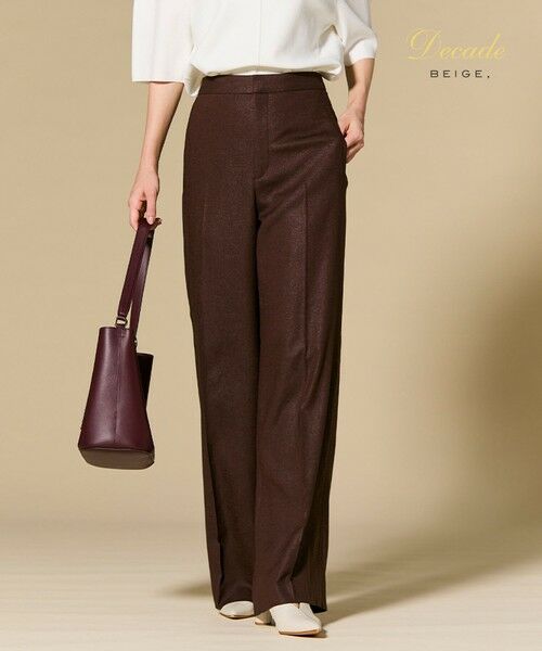 BEIGE, / ベイジ, その他パンツ | CAROLE / リネンライクフルレングスワイドパンツ（Bordeaux）