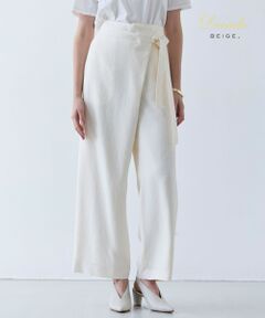 BEIGE, / ベイジ, その他パンツ | 【洗える】CAROLE / リネンライクラップワイドパンツ