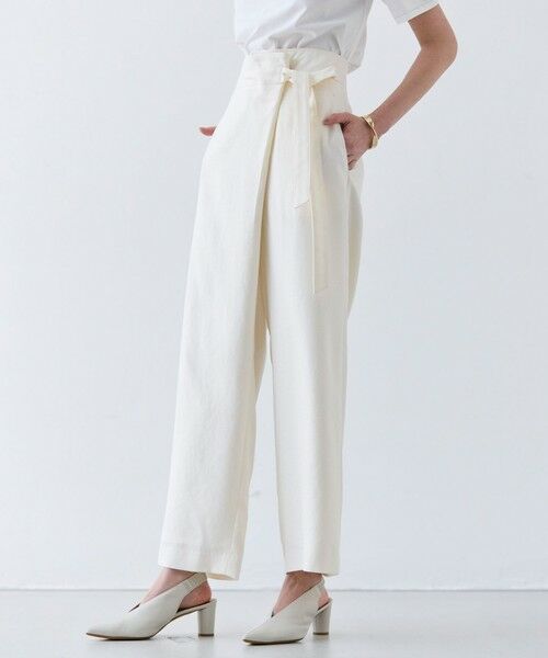 BEIGE, / ベイジ, その他パンツ | 【洗える】CAROLE / リネンライクラップワイドパンツ | 詳細1